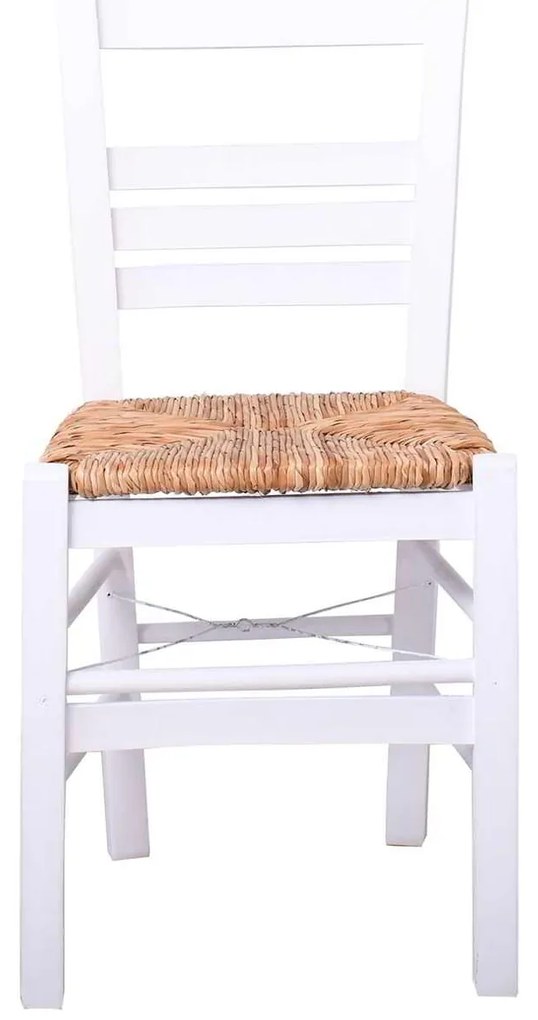 Καρέκλα Ψάθα ΣΙΦΝΟΣ Εμποτ.Λάκα Λευκή 41x45x88cm