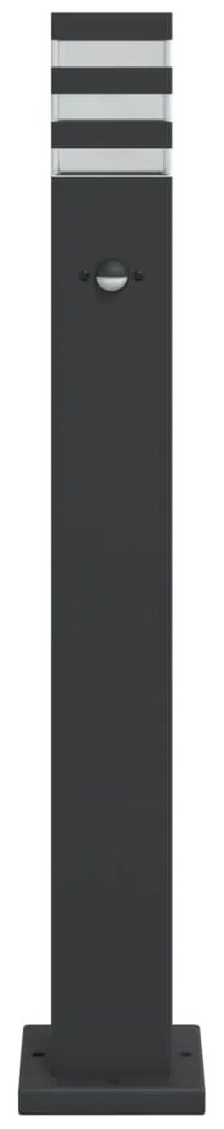 vidaXL Φωτιστικό Δαπέδου Εξ. Χώρου Αισθητ. 3 τεμ. Μαύρο 80 εκ. Ατσάλι