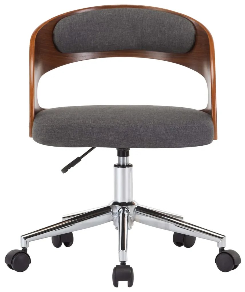 vidaXL Καρέκλες Τραπεζαρίας Περ. 4 τεμ. από Λυγισμένο Ξύλο/Γκρι Ύφασμα