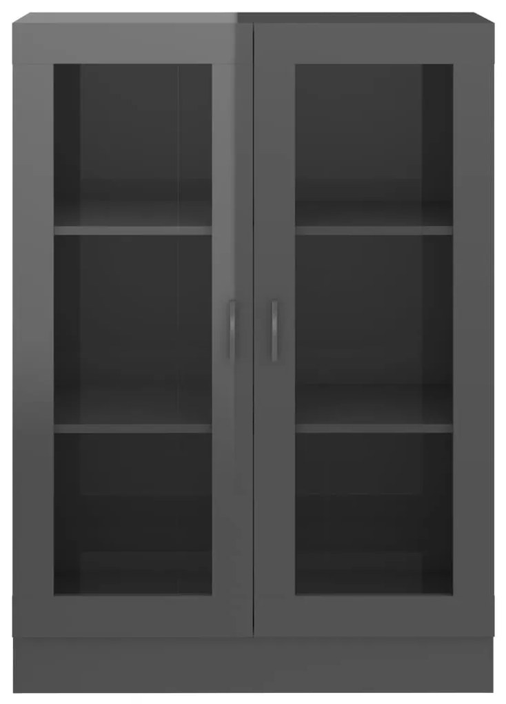 vidaXL Βιτρίνα Γυαλιστερό Γκρι 82,5 x 30,5 x 115 εκ. Μοριοσανίδα