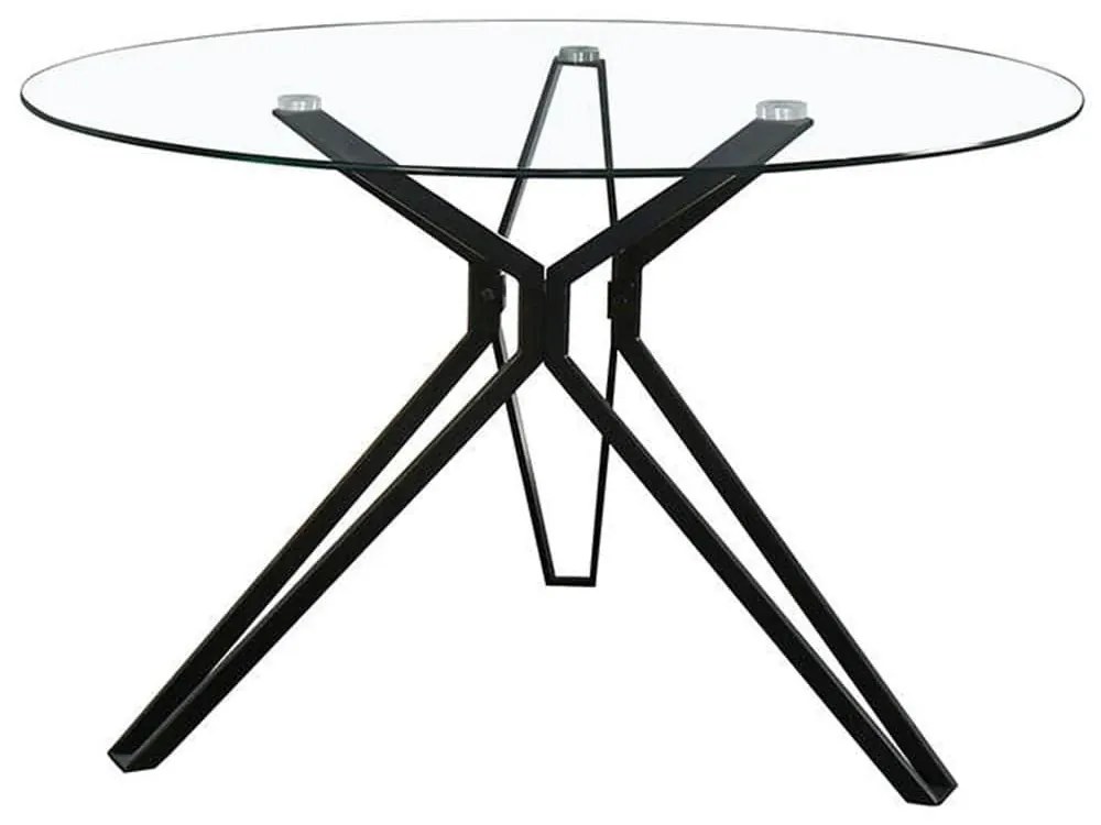 Τραπέζι Noir Black-Clear D110x75cm 02-0325 Metal, Glass