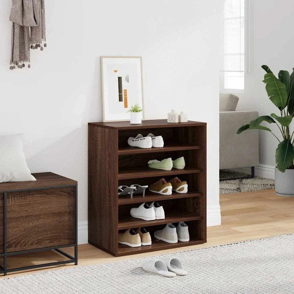 vidaXL Παπουτσοθήκη Καφέ Δρυς 60x35x70 εκ. από Επεξεργασμένο Ξύλο