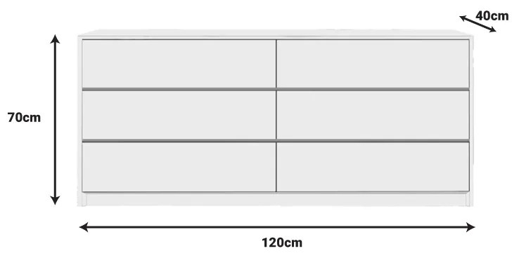 Συρταριέρα Kuanger pakoworld mdf σε λευκή απόχρωση 120x40x70εκ (1 τεμάχια)