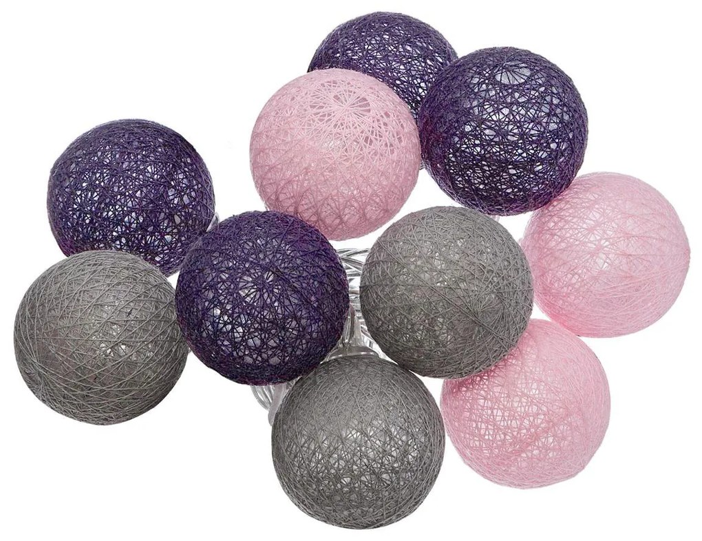 Διακοσμητική Γιρλάντα Μπαταρίας Με 10 LED Φωτάκια A-S Multi Pink/Grey 116415O