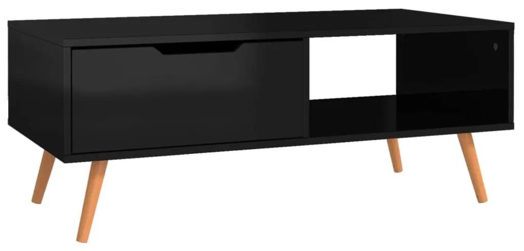 Τραπεζάκι Σαλονιού Γυαλιστερό Μαύρο 100x49,5x35 εκ. Μοριοσανίδα - Μαύρο