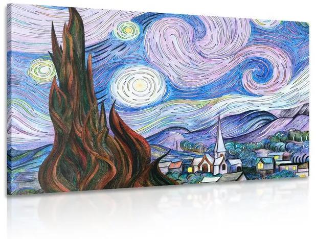 Αναπαραγωγή εικόνας Starry Night - Vincent van Gogh - 60x40