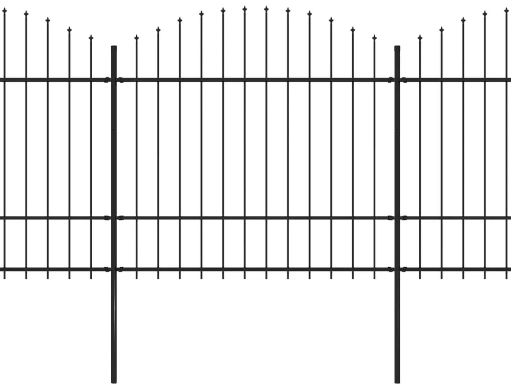 vidaXL Κάγκελα Περίφραξης με Λόγχες Μαύρα (1,5-1,75)x13,6 μ. Ατσάλινα