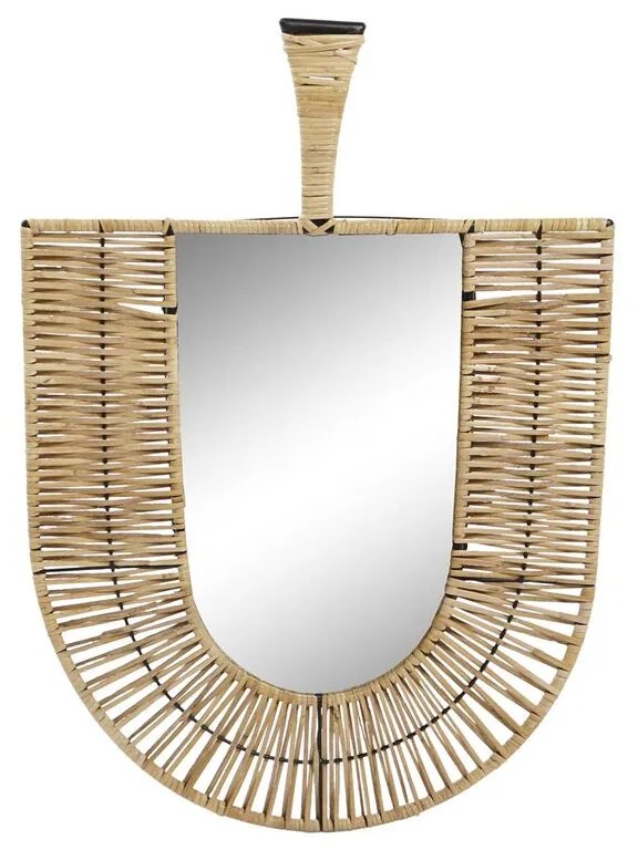 Τοίχο καθρέφτη DKD Home Decor Καφέ Φυσικό Χριστουγεννιάτικο αστέρι Τροπικό 50 x 2,5 x 72 cm 52 x 2,5 x 72 cm