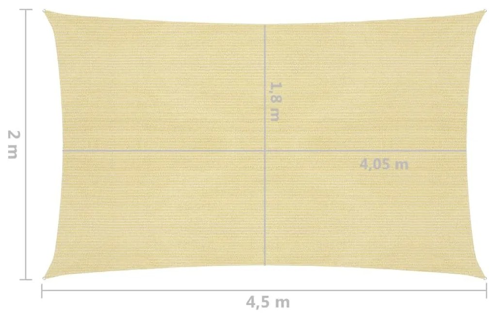 Πανί Σκίασης Μπεζ 2 x 4,5 μ. από HDPE 160 γρ./μ² - Μπεζ