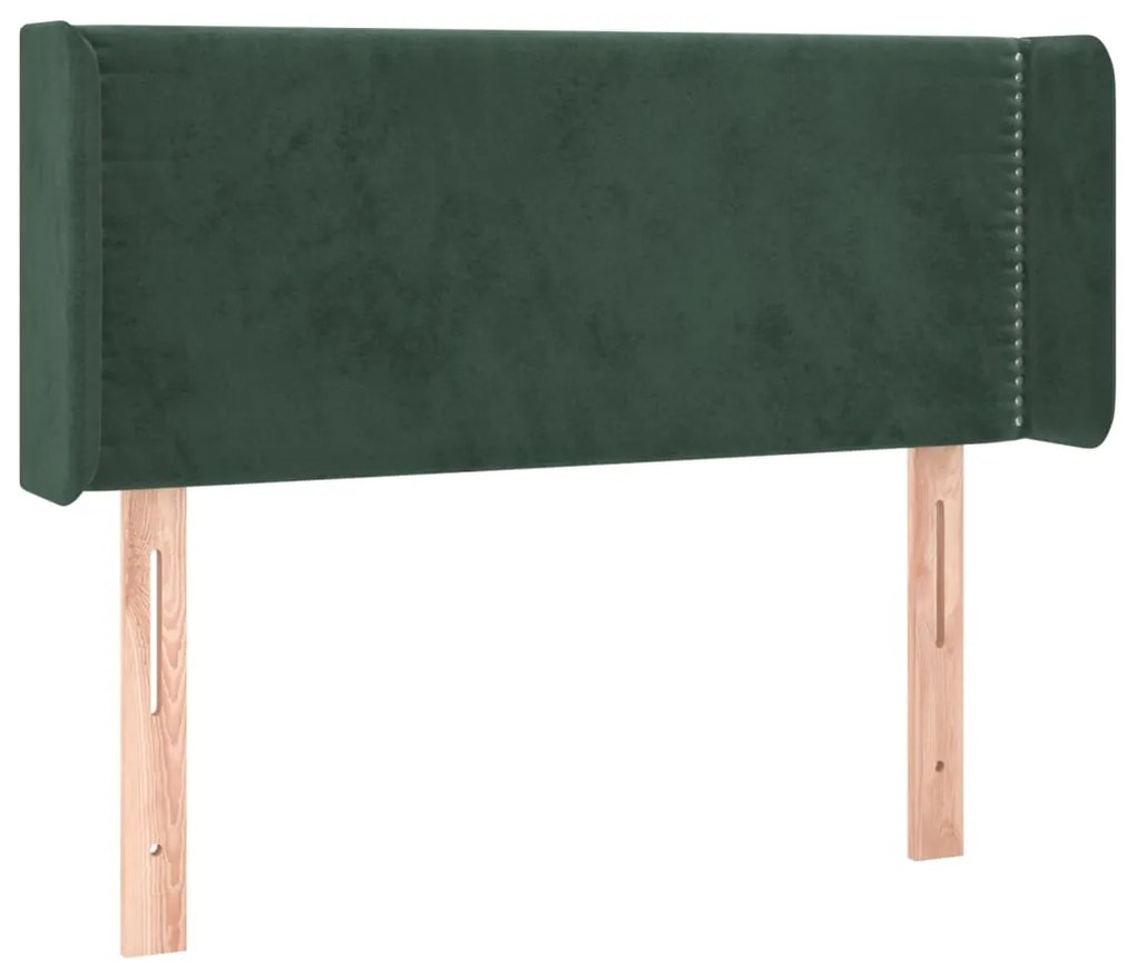 vidaXL Κεφαλάρι με Πτερύγια Σκούρο Πράσινο 93x16x78/88 εκ. Βελούδινο