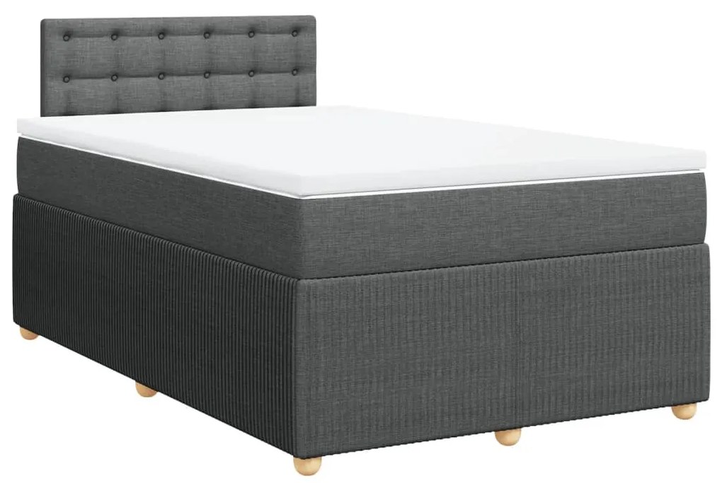 ΚΡΕΒΑΤΙ BOXSPRING ΜΕ ΣΤΡΩΜΑ ΣΚΟΥΡΟ ΓΚΡΙ 120X190 ΕΚ ΥΦΑΣΜΑΤΙΝΟ 3289710