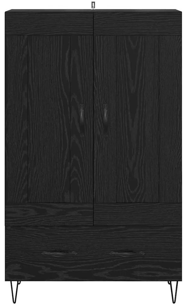 vidaXL Highboard Μαύρη Οξυά 69,5 x 31 x 115 εκ. Επεξεργασμένο ξύλο