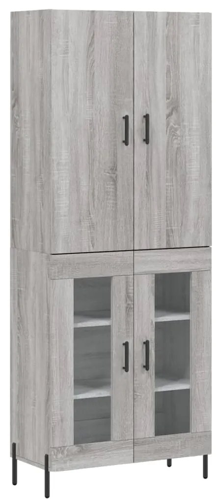 vidaXL Ντουλάπι Γκρι Sonoma 69,5 x 34 x 180 εκ. Επεξεργασμένο Ξύλο