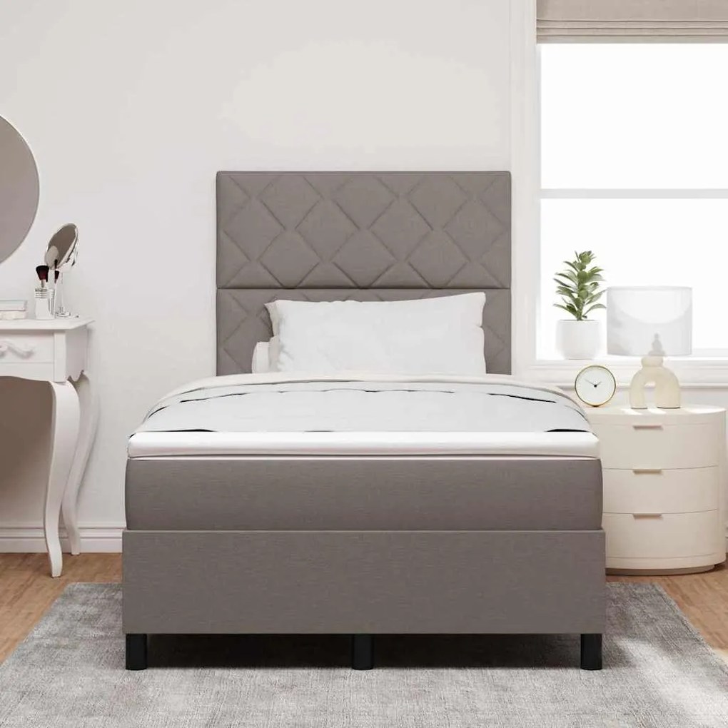 vidaXL Κρεβάτι με ελατήρια με στρώμα Taupe 120 x 200 cm ύφασμα