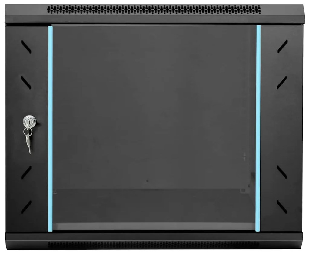 vidaXL Ντουλάπα δικτύου με αποθήκευση Μαύρο 60 x 60 x 50 εκ Ατσάλι