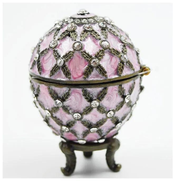 Διακοσμητικό Κουτάκι Μινιατούρα Αυγό Ροζ Με Σμάλτο &amp; Στρας Royal Art 6,5εκ. BOS8963P