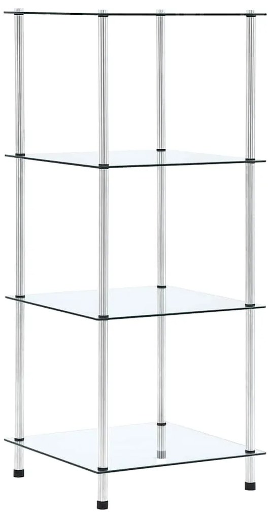 vidaXL Τραπεζάκι Σαλονιού 4 Επιπέδων Διαφανές 40x40x100 εκ Ψημ. Γυαλί