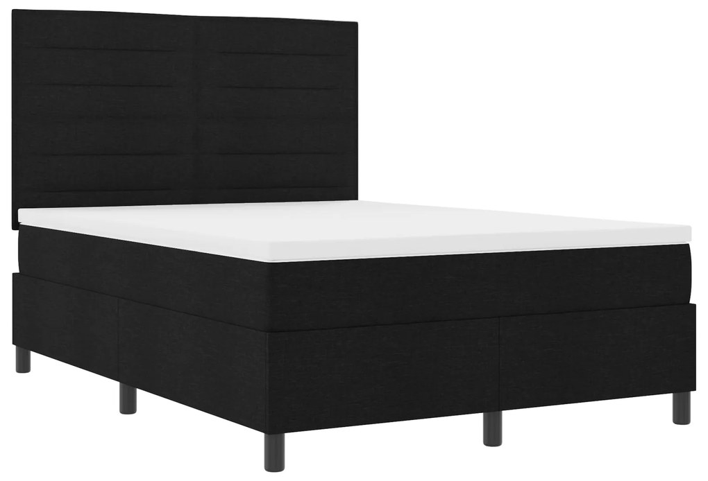 vidaXL Κρεβάτι με Βαλίτσα Μαύρο 160x200 εκ. Υφασμάτινο