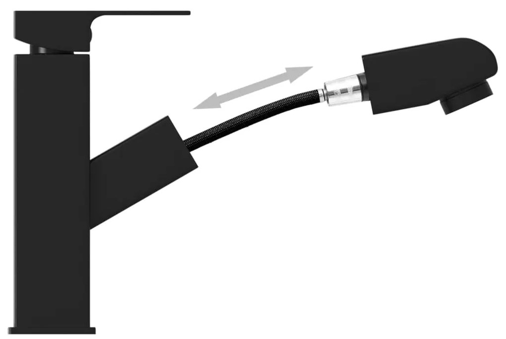 vidaXL Μπαταρία Νιπτήρα Μπάνιου Αποσπώμενη Μαύρη 157 x 172 χιλ.