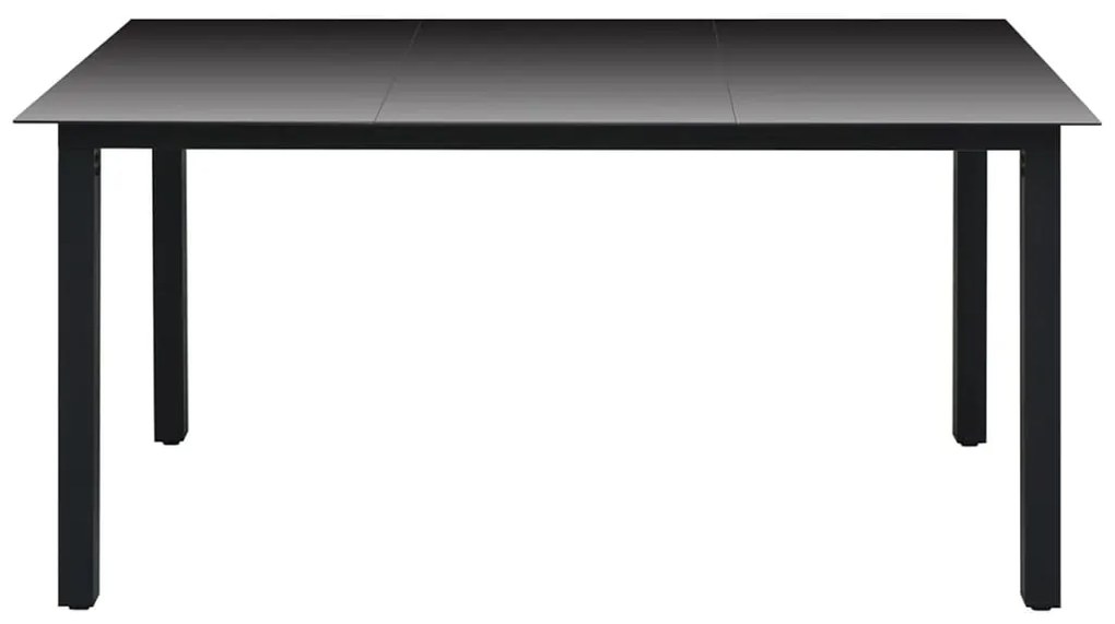 vidaXL Τραπέζι Κήπου Μαύρο 150 x 90 x 74 εκ. από Αλουμίνιο / Γυαλί