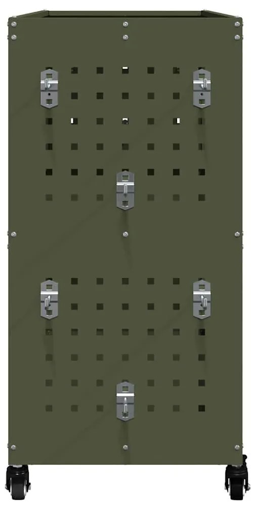 vidaXL Καρότσι εργαλείων με ράφι Λαδί 75 x 35 x 73 εκ. Κρύα χάλυβας