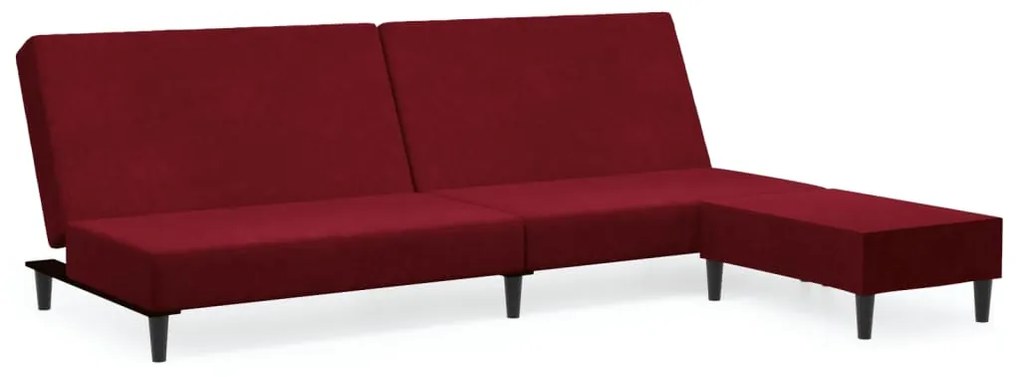vidaXL Καναπές Διθέσιος με Υποπόδιο Μπορντό Βελούδινος