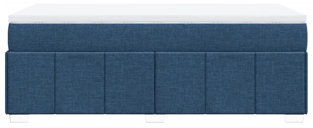 Κρεβάτι Boxspring με Στρώμα Μπλε 90x190 εκ.Υφασμάτινο - Μπλε