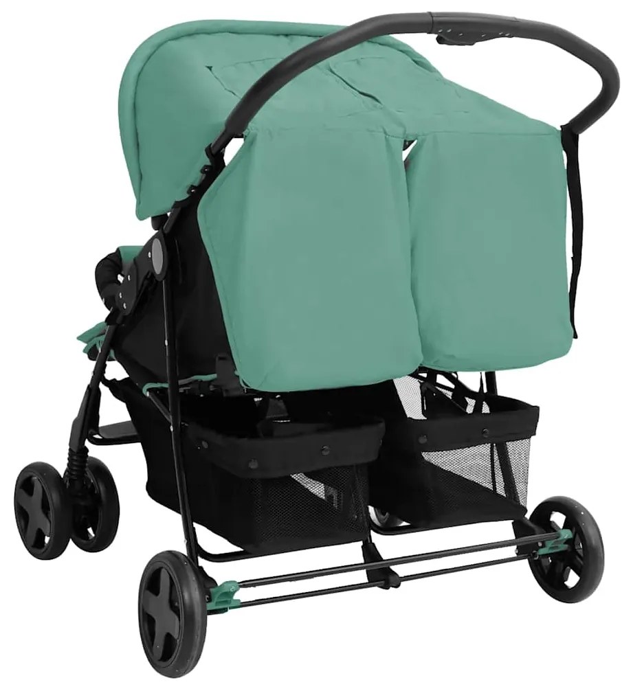 vidaXL Καρότσι Διδύμων Πράσινο Ατσάλινο