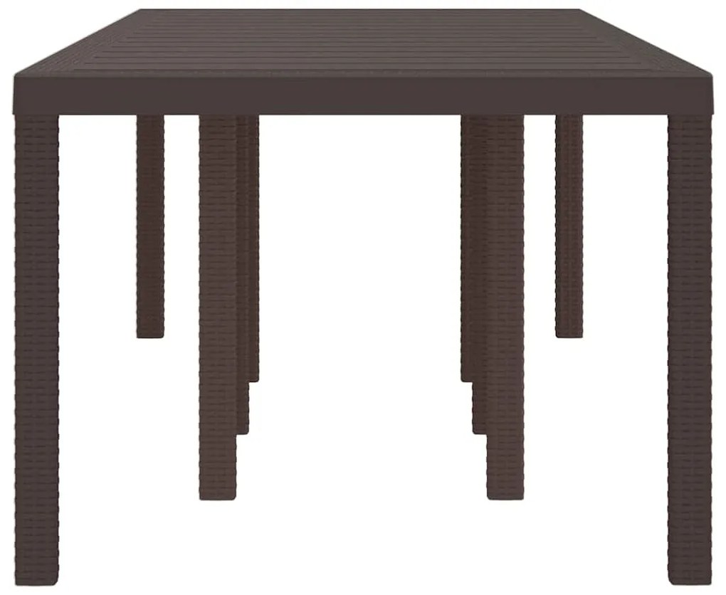 vidaXL Καφέ Τραπέζι Κήπου 250 x 100 x 73 εκ, Πολυ Ρατάν