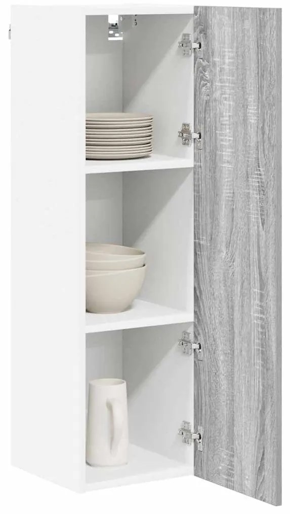 vidaXL Κρεμαστό ντουλάπι με αποθήκευση Γκρίζο Σονομα 30 x 31 x 100 εκ.