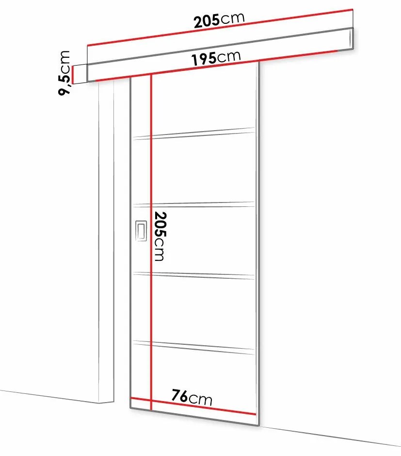 Συρόμενες πόρτες Dover 214, 19 kg, Άσπρο, Πλαστικοποιημένη μοριοσανίδα, Αλουμίνιο | Epipla1.gr