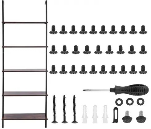 VEVOR Industrial Square Pipe Shelf 5 Tier 24x11.8in Wall-Mount for Bedroom