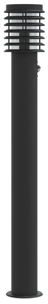 vidaXL Φωτιστικά Δαπέδου Εξ. Χώρου Αισθ. 3 τεμ. Μαύρο 110εκ Αν. Ατσάλι