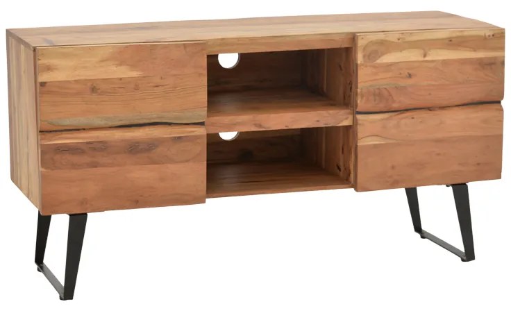 Intrahome Έπιπλο τηλεόρασης Dervie Intrahome φυσικό μασίφ ξύλο ακακίας 130x43.5x66.5εκ | SKU: INTRAPA-224111149