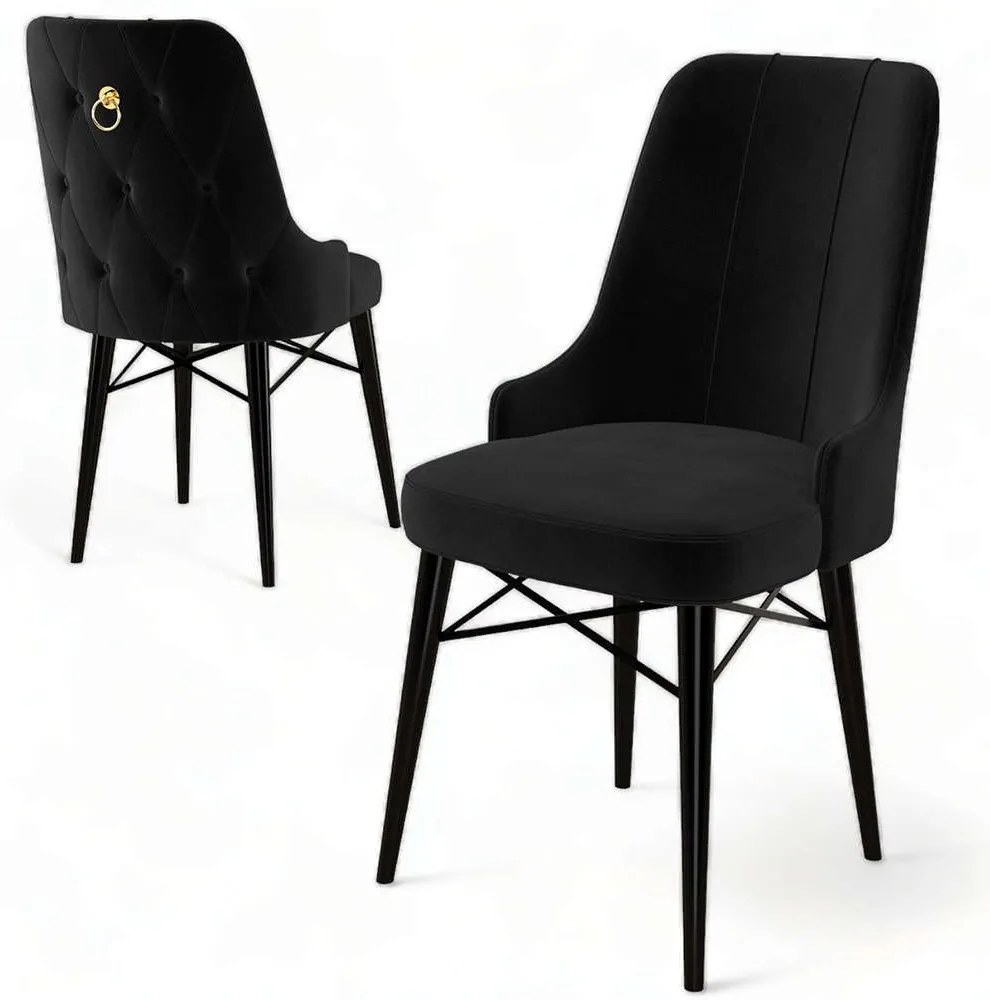 Καρέκλα Pare Babyface (Σετ 6Τμχ) 240CHR1511 46x46x94cm Black Μέταλλο,Ύφασμα