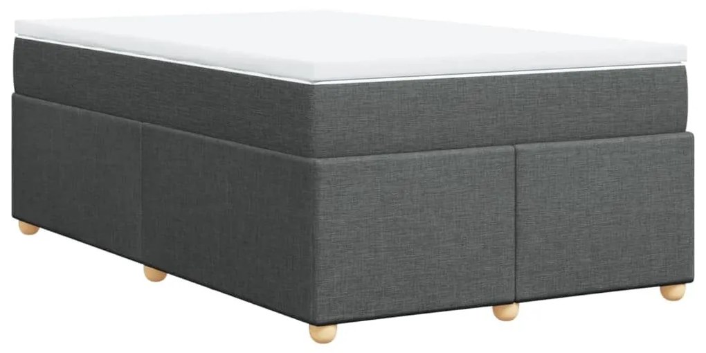 Κρεβάτι Boxspring με Στρώμα Σκούρο Γκρι 120x190 εκ Υφασμάτινο - Γκρι