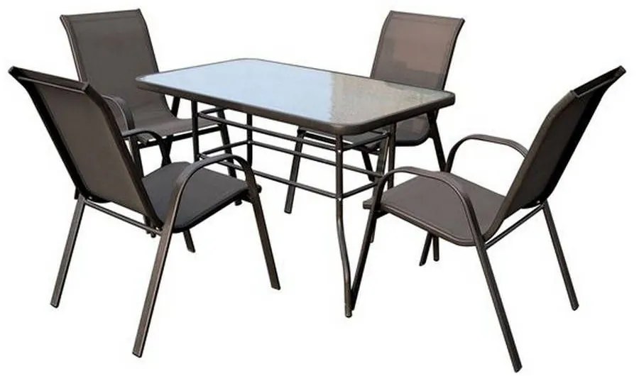 Τραπεζαρία Σετ Rio 5Τμχ Brown Ε2406,S 120x70x70 Four Seater