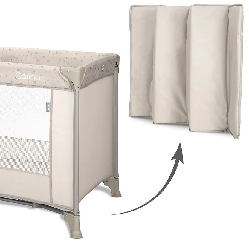 Παρκοκρέβατο  Carina 1 Layer Beige Stars 10080662417 Lorelli