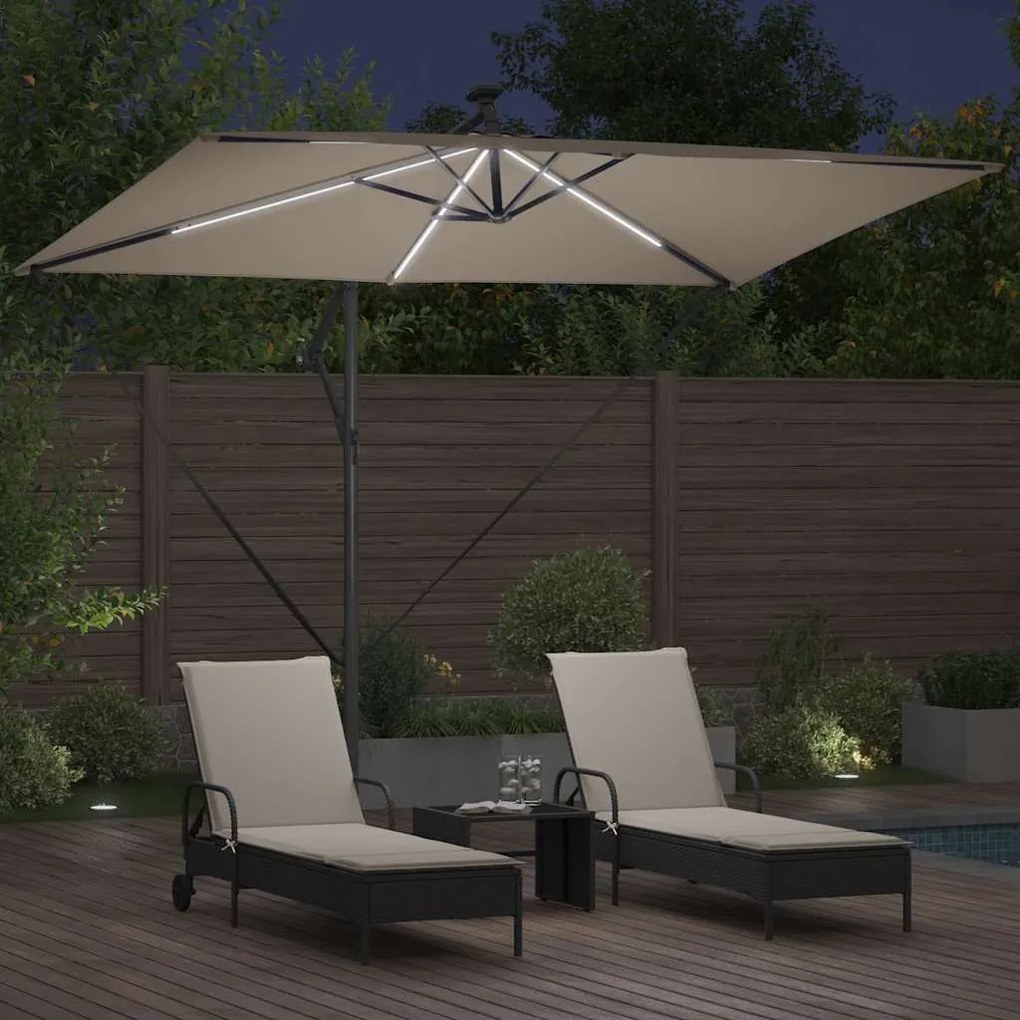 vidaXL Ομπρέλα Cantilever Banana Taupe 294 x 200 x 254 εκ.