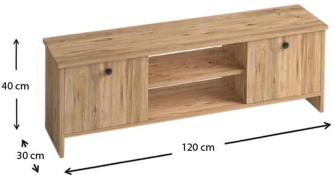 Έπιπλο τηλεόρασης Cube Megapap μελαμίνης χρώμα pine 120x30x40εκ.