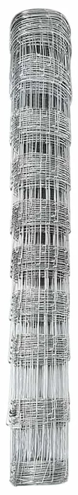 vidaXL Περίφραξη αγρού Ασημί 50 x 1 m Γαλβανισμένος χάλυβας