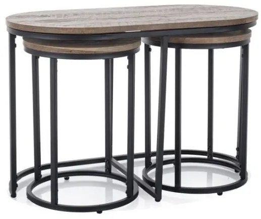 ŁAWA TWIX ORZECH VINTAGE/CZARNY (ZESTAW) DIOMMI-80-3874