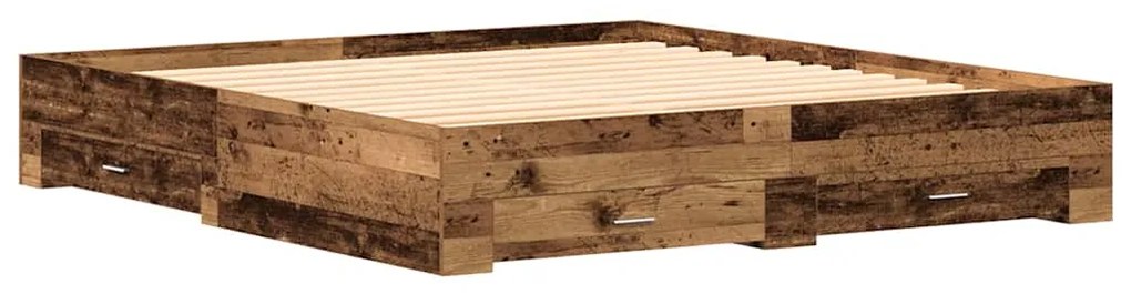 vidaXL Κρεβάτι με Συρτάρια Παλαιό ξύλο 180 x 200 cm Επεξεργασμένο ξύλο