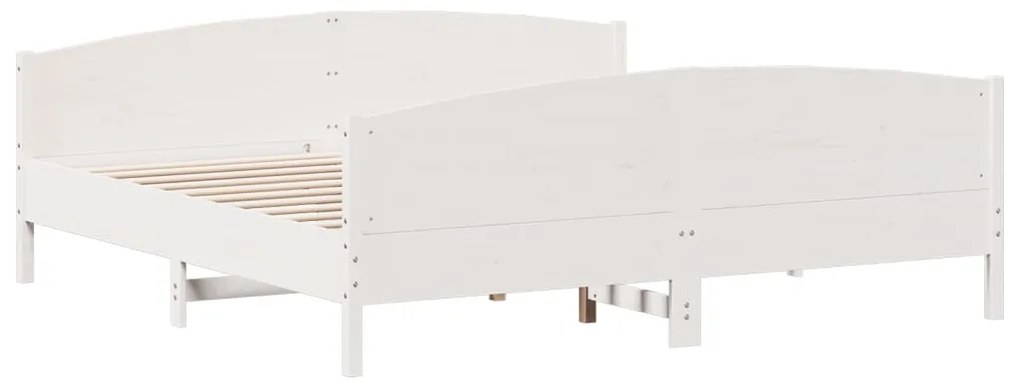 vidaXL Σκελετός Κρεβ. Χωρίς Στρώμα Λευκό 180x200 εκ Μασίφ Πεύκο