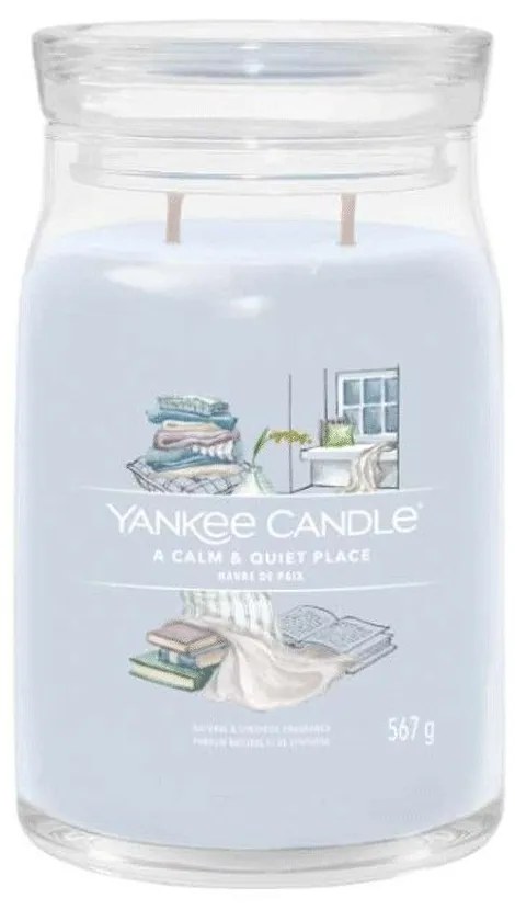 Αρωματικό Κερί A Calm &amp; Quiet Place Large 1701373E 9,3x15,7cm Light Blue Yankee Candle Κερί,Γυαλί