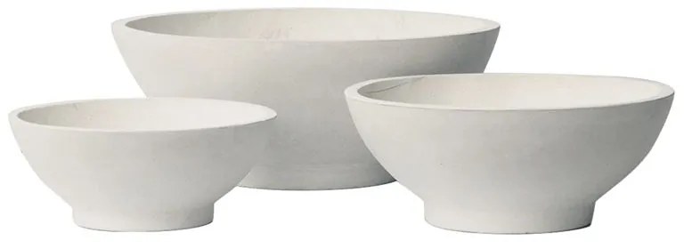 WOODWELL Ε6308,SFLOWER POT-9  Set 3 τεμαχίων Απόχρωση Milk White Φ45x18 - Φ55x22 - Φ74x30cm Ε6308,S