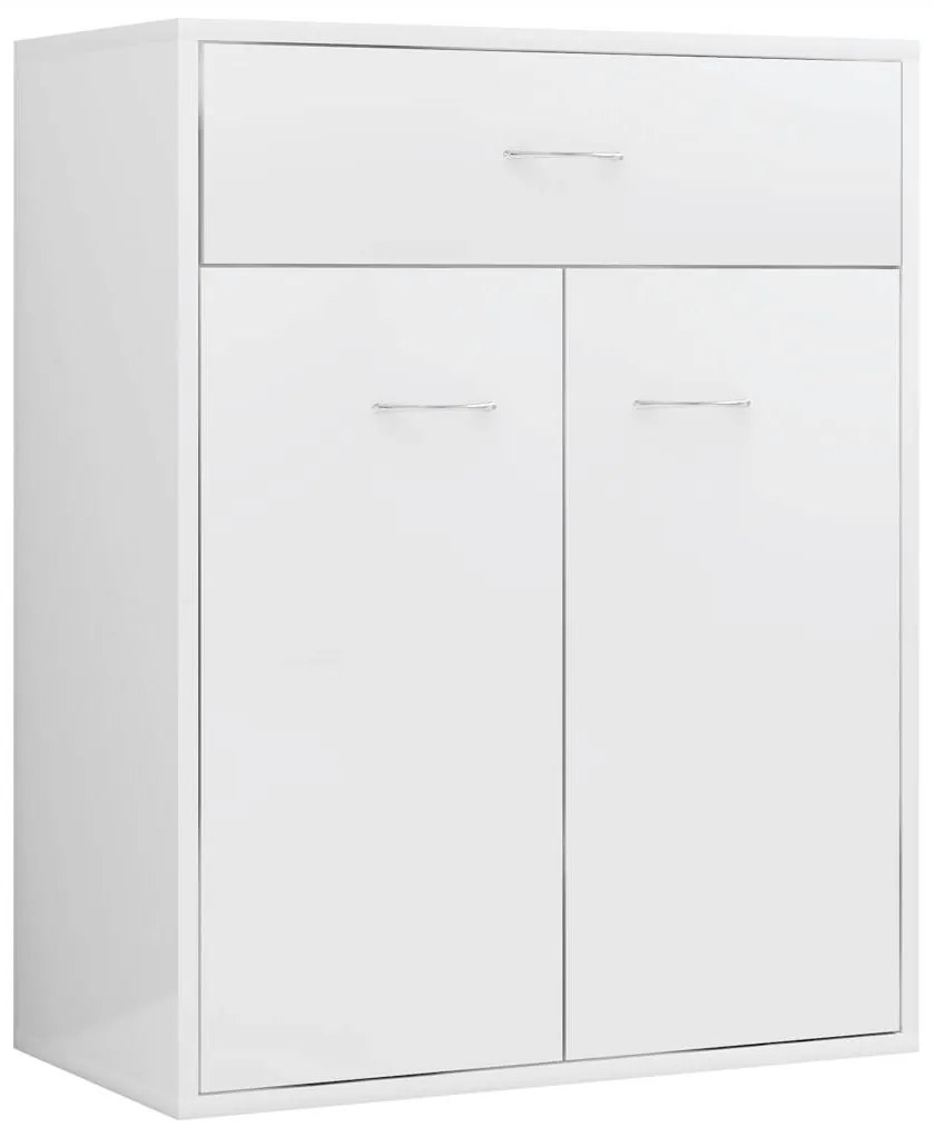 vidaXL Ντουλάπι Γυαλιστερό Λευκό 60 x 30 x 75 εκ. από Επεξ. Ξύλο
