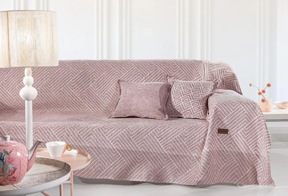 ΡΙΧΤΑΡΙ ΤΕΤΡΑΘΕΣΙΟΥ ΚΑΝΑΠΕ 180x350cm GUY LAROCHE - GOYA OLD PINK