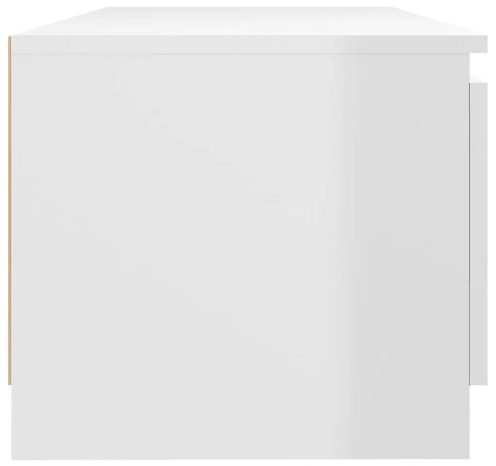 Έπιπλο Τηλεόρασης με LED Γυαλιστερό Λευκό 140x40x35,5 εκ. - Λευκό