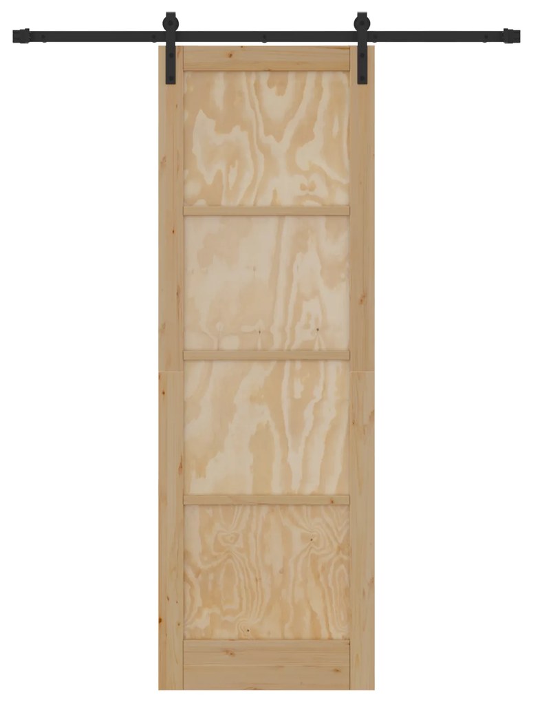 vidaXL Συρόμενη Πόρτα με Σετ Εξαρτημάτων 78x232 cm Μασίφ Ξύλο Πεύκου